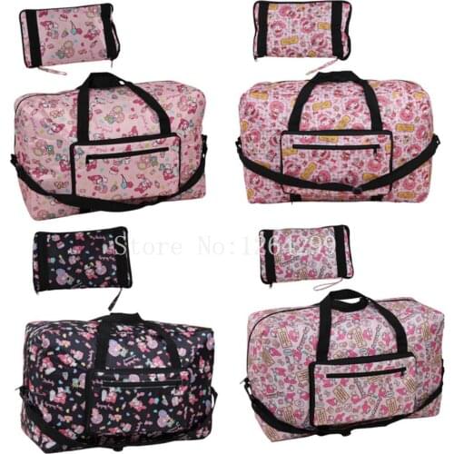 New Fashion Cartoon Girls Woman Big Waterproof Nylon Fold Travel Bags Kids Messenger Bag For Children