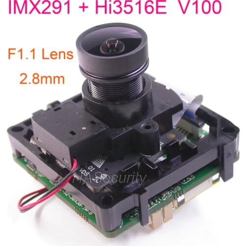 Star Light M12 Lens H.265 H.264 1080P 1/2.8" Sony STARVIS IMX291 CMOS + Hi3516E V100 network camera PCB board module +LAN cable