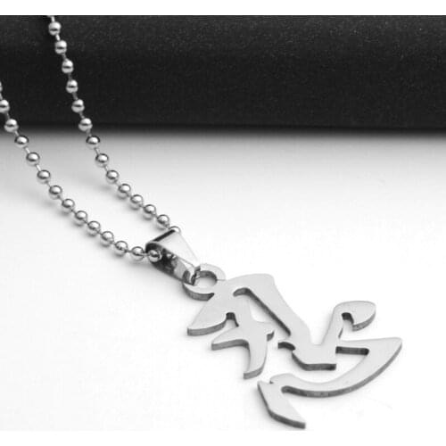 10 Stainless steel Chinese characters patient forbearance text forbearance Symbol symbol simple calligraphy necklace jewelry