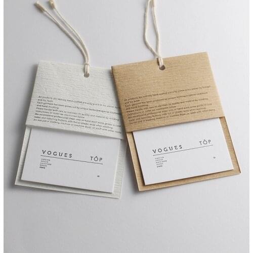 Custom hang tag garment tag print tag logo paper labels tags price tags for clothing not customized logo