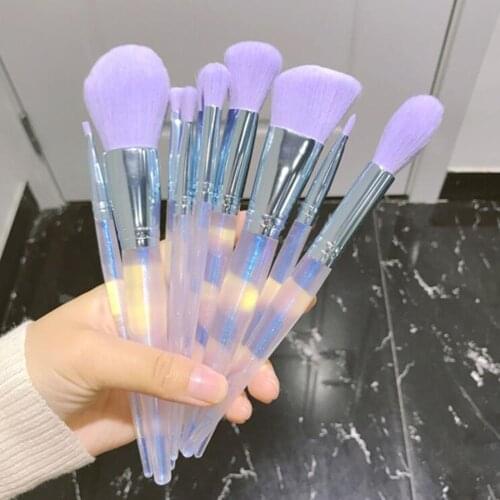 Profession Makeup Brushes Set-Moonlight Purple 10 PCS Cosmestic Brushes-Foundation&Powder&Blush Fiber Beauty Pens-Make Up Tool
