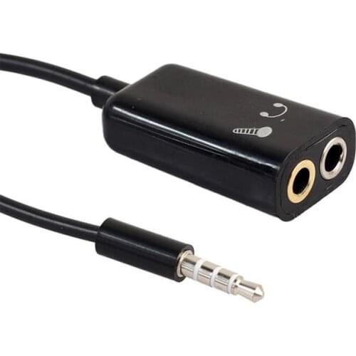 3.5mm Splitter Stereo Plug 1 Male to 2 Female Audio Mic & Headphone Earphone Splitter Adapters for Smartphone MP3 MP4 Player