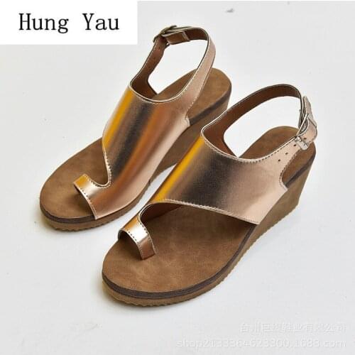 Women Sandals Flip Flops 2019 Summer Fashion Wedges Shoes Woman Slides Leopard Beautiful Lady Casual Buckle Strap Plus Size
