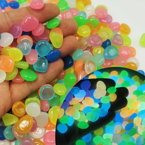 300PCS/set Glow Pebbles Luminous Stones Glow Home Fish Tank Garden Decoration Luminous Glowing In The Dark Accessory for Gift