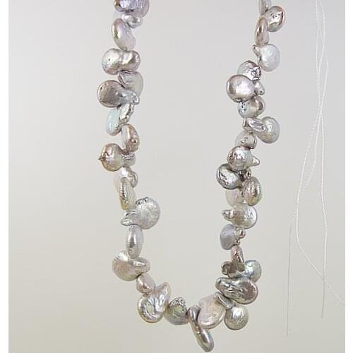 Terisa Unique Baroque Pearl Loose Beads DIY Woman Gift Jewelry Gray Coin 12x18mm Top Real Genuine Freshwater Pearl 15'' Newest