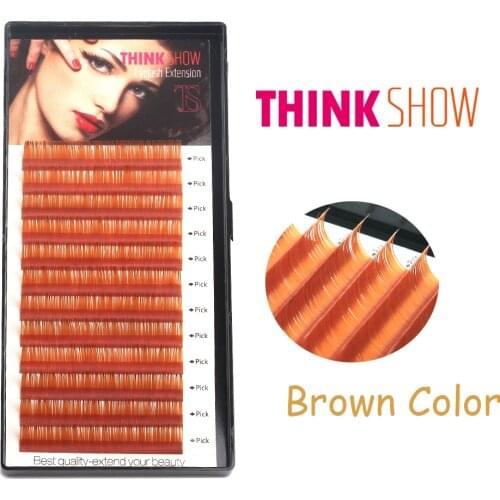 All Size 0.07mm Thickness C&D Curl Brown Eyelash Extension,Korean Silk Volume Eye Lashes 3D Individual Eyelash Color Eyelash