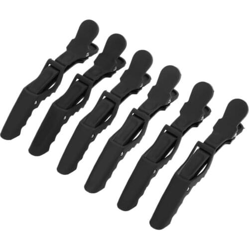 6Pcs/set Croc Hair Grip Clips Professional Hairdressing Sectioning Clips Cutting Clamps Salon Hair Styling Tools Accessory Black