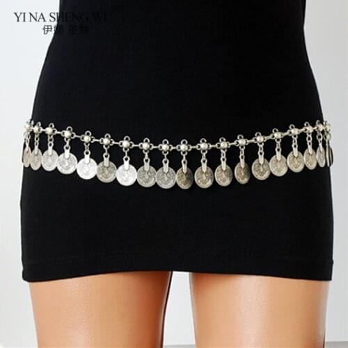 Bohemian Style New Nation Jewelry Chain Summer Holiday Silver color Pendants Belly Dance Waist Chians Dance Women Party Gift