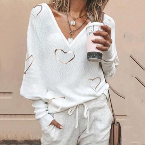 Women Elegant V-Neck Full Sleeve Printed Tops Retro Casual Loose Office Ladies Pullovers Spring Autumn Charming Streetwear Blusa