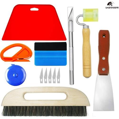 1-13pcs Wallpaper Smoothing Tool Wallpaper Hanging Kit Window Film Tinting Tools Vinyl Wrap Kit Precut/Auto Window Tint Kit