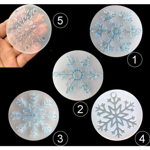 1pcs UV Resin Jewelry Liquid Silicone Mold Christmas Snowflake Resin Charms Molds For DIY Pendant Jewelry Making Finding Molds