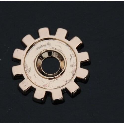 10pc 3/4" (1.9 cm) Solid Gear Steampunk Bezel Concho Leather Tack Belt Saddle Gold