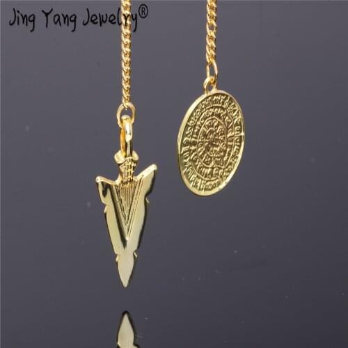 2019 Metal Reiki Copper reiki healing stones Pendulum Pendant Charms Chakra pendulo Chrome gold amulet pendulos Healing Pendulo