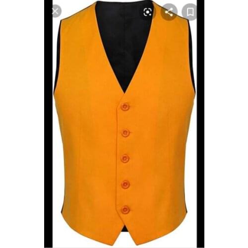 2020 New Arrival Orange Vest Only Mens Handsome Groom Vest Formal Grooms Wear Suit Vest Skinny Wedding Dress Waistcoat For Men