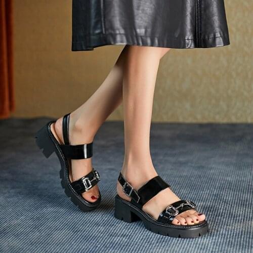 Genuine Cow Leather 2021 Summer Womens Shoes Open-Toed Slippers Sandals For Women Shoes