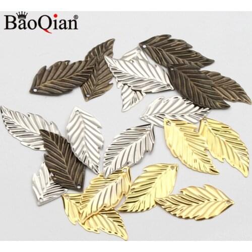 50Pcs 16*33mm Gold/Silver Leaves Metal Crafts Flower Filigree Wraps Connectors For DIY Embellishment Scrapbooking Home Decor