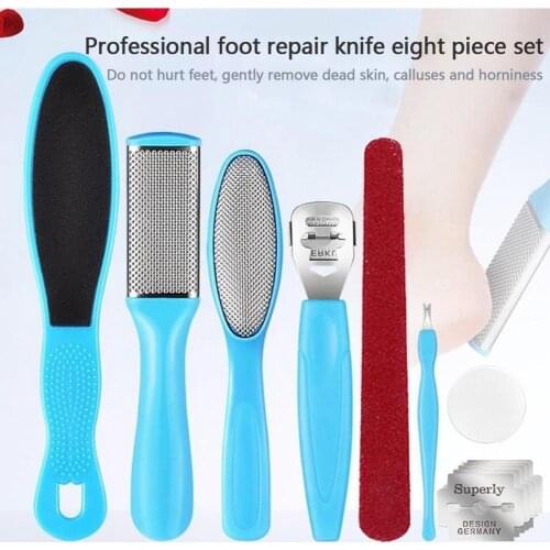 8pcs/set Manicure Foot Care File Set Dead Hard Skin Pedicure Kit Tools Tool Remover Tool Care Callus Feet Scraper A7V4