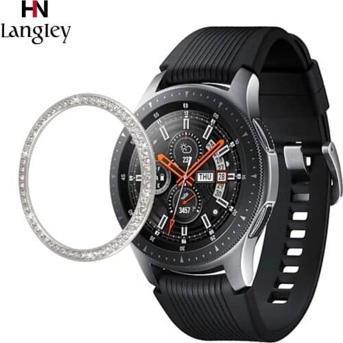 Diamond Metal Steel Bezel Case Scale ring For Samsung Galaxy Watch 42mm 46mm Gear S3 Adhesive Cover band strap Watch Accessories