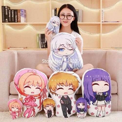 Anime Cardcaptor Sakura PP Cotton Figure Toys CCS Kinomoto Sakura Ri Syaoran Short Plush Doll Pillow 45cm Cosplay for Gift