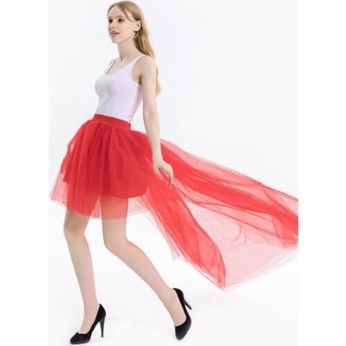White Ladys Princess Tutu Tulle Midi Above Knee Skirt Underskirt Princess Ballet Dance Pettiskirts Underskirt CQ038