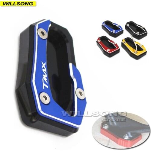 Side Kickstand Stand Extension Support Enlarger Plate Base For YAMAHA TMAX530 SX/DX TMAX560 Motorcycle Accessories CNC LOGO