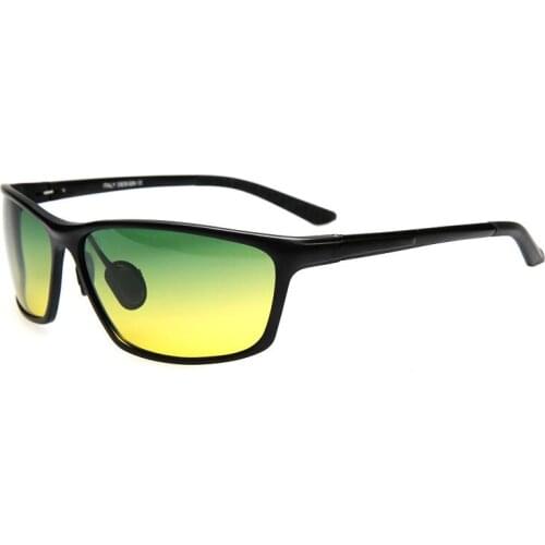 Brightzone Polarized Sunglasses Men Driving Day and Night Driving Aluminum-magnesium Alloy Full Frame Sports Glasses