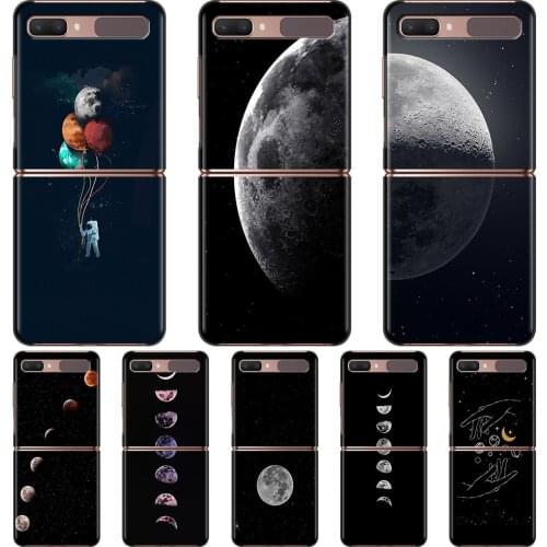 Space Sky Moon Phone Case For Samsung Galaxy Z Flip 6.7" Hard PC Cover Mobile Phone Bag ZFlip 5G Segmented Bag