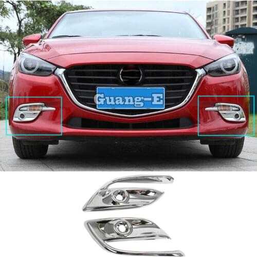 For Mazda 3 Axela M3 2014 2015 2016 2017 2018 2019 Car Front Fog Light Lamp Detector Frame Stick Styling ABS Chrome Cover Trim