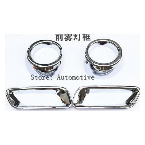 ]Chrome Front and Rear Fog Light Lamp Cover Trim 4pcs For Subaru XV Impreza Hatchback 2012 2013 2014 2015