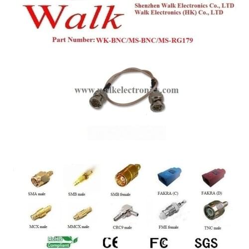 BNC male rg179 cable, bnc antenna cable