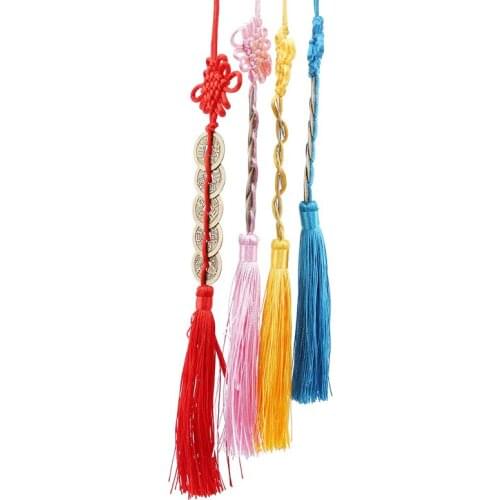 2019 Red Chinese Knot Feng Shui Wealth Success Copper Coins Lucky Charm Home Car Decoration Chinese Knot Copper