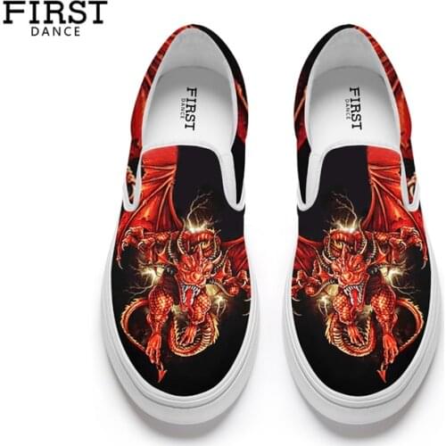 Printing 3D Dragon Spring Women Flats Shoes New Summer Mens Casual Slip-On Sneaker Younger Lightweight Walking Loafers boat