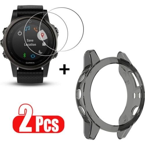 Soft TPU Protective Case For Garmin Fenix 6 6x Pro Watch Screen Protector For Fenix5 Plus Flexible Tempered Glass Film