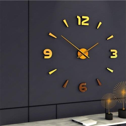 New Clock Watch Wall Clocks 3d Diy Acrylic Mirror Stickers Home Decoration Living Room Quartz Needle Wall Clock