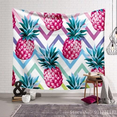 New Color Pineapple Print Tapestry Wall 3D Fruit Pattern Square Yoga Mat Home Decor Home Textile Background Cloth