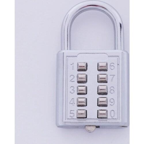 New Anti-theft Button Combination Padlock Digit Push Password Lock Zinc Alloy Security Lock Suitcase Luggage Coded Lock Cupboa