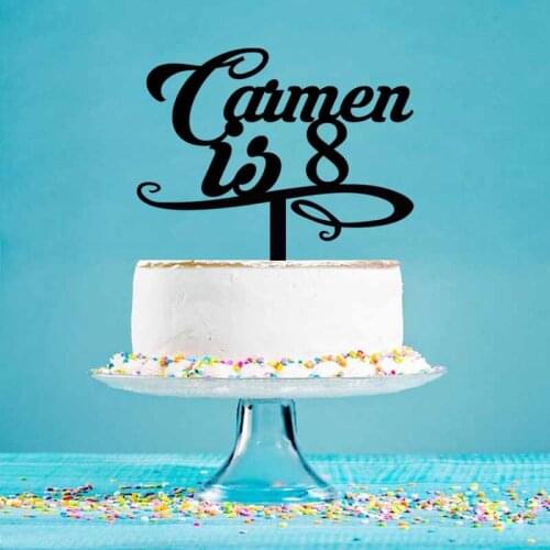 Personalized Birthday Cake Topper Custom Kids Name Age Carmen is 8 Cake Topper For Birthday Party Cake Decoration YC083