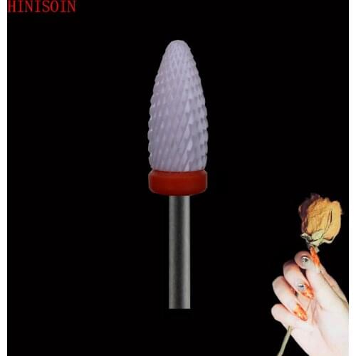 PINK-5PCS- Ceramic Nail Drill Bit - Flame Bit - (2043.060)