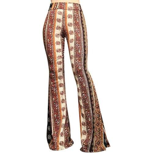 High Waist Print Flare Leggings Summer Vintage Flare Pants Women Fashion Sexy Yoga Dance Pants Casual Bell Bottom Athletic Pants