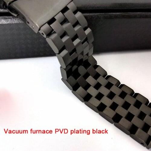 Fashion 22mm Stainless Steel Watch Band Mechanical Watch Men‘s Black Steel Bracelet 20mm Solid 316L Steel Watch Strap