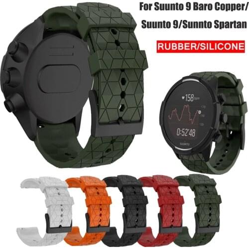 For Suunto 9/Suunto 9 Baro Copper/Sunnto Spartan Rubber Watch Band Strap Silicone Replacement for Sunnto 9/Suunto 9 Baro Wrist