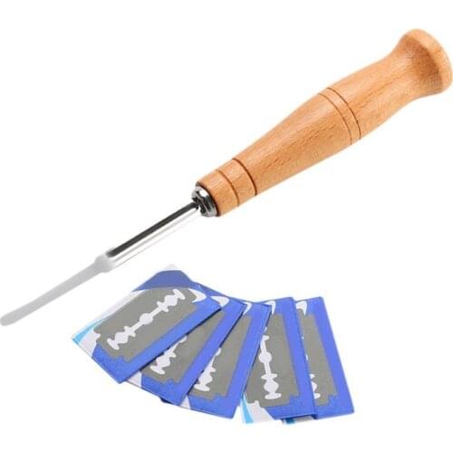 1set Bread Bakers Cutter Slashing Tool Tool Bread Dough Scoring Making Razor Cutter Curved Knife With Protective With Leather