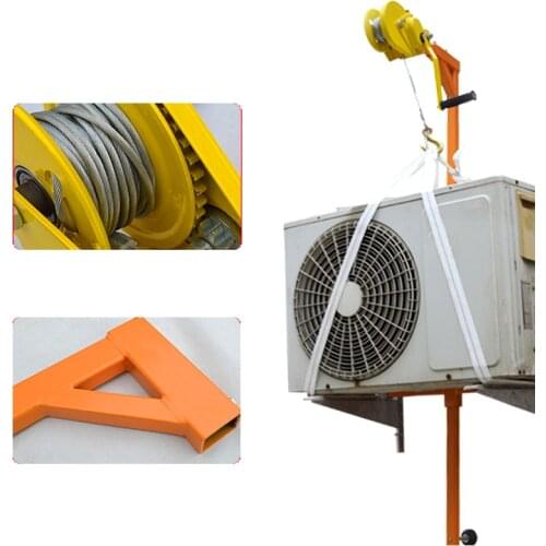 Manual Stainless steel, outside installation lifting tool, crane, folding, self-locking manual winch assembly air conditioner