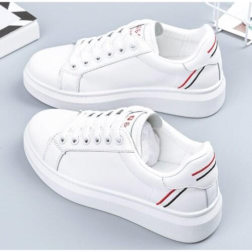 Spring Autumn Fashion Women Canvas Shoes Women Flats Lace-up Flats Female Women Shoes Solid White Sneakers U20-30