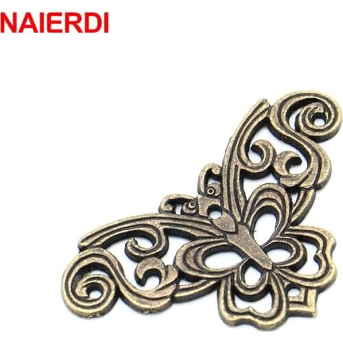 NAIERDI Bronze Jewelry Box Book Scrapbook Album Corner Decorative Protector Antique Notebook Albums Menus Frame Accessories