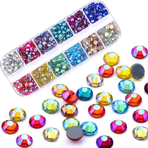 Swarovsky Hotfix Multi-size Glass Nail Rhinestones For Nails Art Decorations Crystals Strass Charms Partition Rhinestone