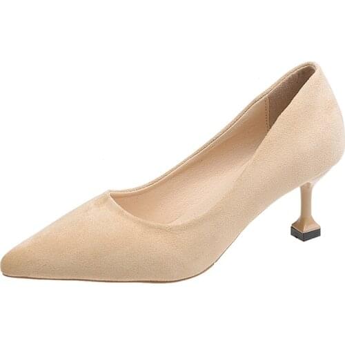 Spring Autumn Concise Brief Pumps Women Elegance Solid High Heels Shoes Stiletto Thin Heel Slip On Sexy OL Work Shoes U14-05