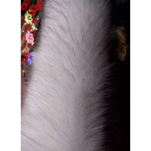 High-grade 4cm pile faux fur fabric,160*50cm imitation fox fur materials ,white dyeing tip cloth,plush fabric