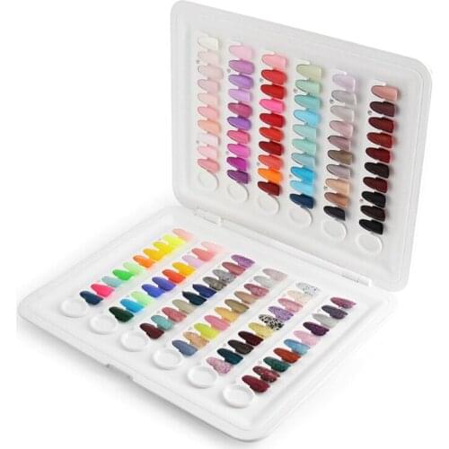 120 Colors Nail Display Book Gel Polish Displays Chart with 144 Tips Practice Design Card Nails Art Salon Set G99E