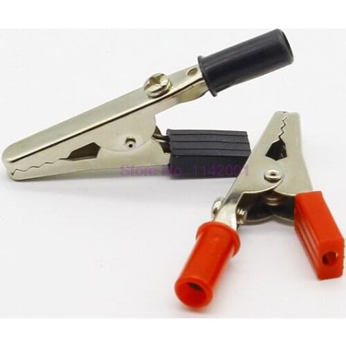 200 PCS Insulated Crocodile clip Plastic Handle Cable Lead Test Charging Clamp Metal Crocodile Clamp Metal Alligator Clips